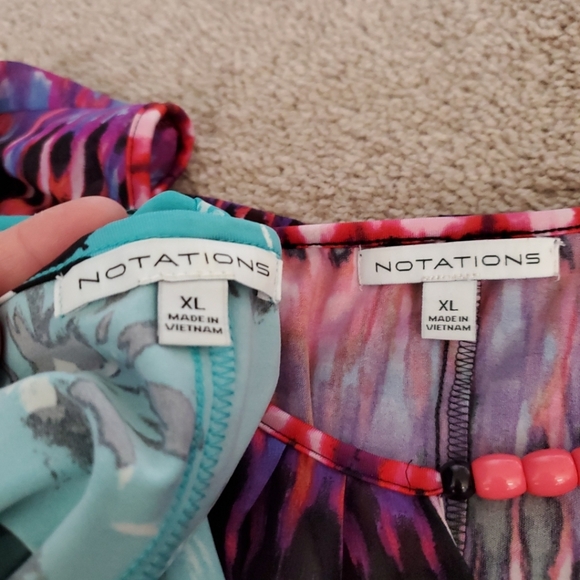 3 XL blouses 2 notations chiffon overlay keyhole neck 1 Sweet Pea semisheer - Picture 10 of 12